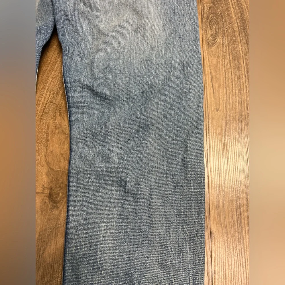 Levi's 512 Slim Taper Women's Denim Jeans Grunge Distressed‎ Sashiko Embroidered